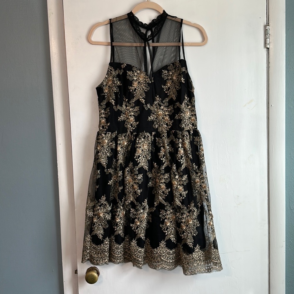 Gold & black dress